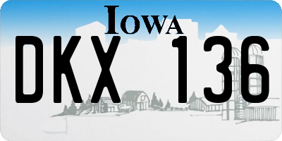 IA license plate DKX136