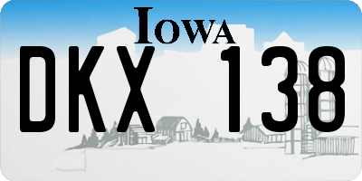 IA license plate DKX138