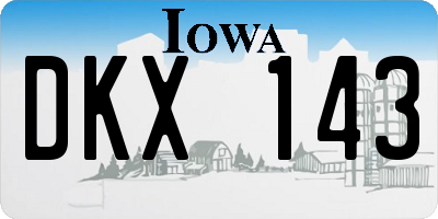 IA license plate DKX143