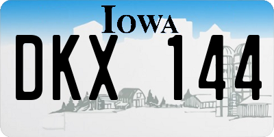 IA license plate DKX144