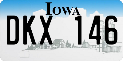 IA license plate DKX146
