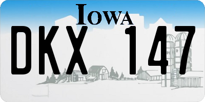 IA license plate DKX147
