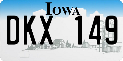 IA license plate DKX149