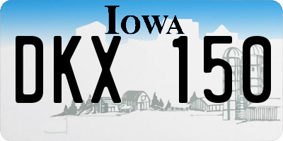 IA license plate DKX150