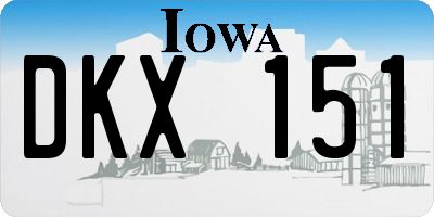 IA license plate DKX151