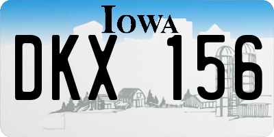 IA license plate DKX156