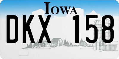 IA license plate DKX158