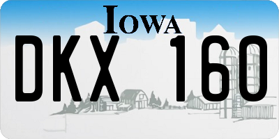 IA license plate DKX160