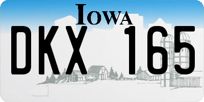 IA license plate DKX165