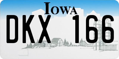 IA license plate DKX166