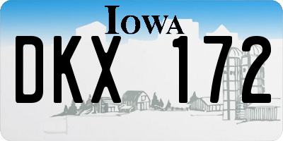 IA license plate DKX172
