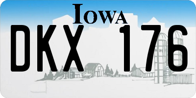 IA license plate DKX176