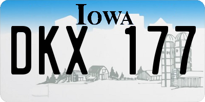 IA license plate DKX177