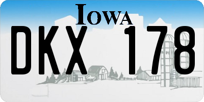 IA license plate DKX178