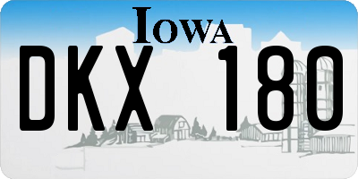 IA license plate DKX180