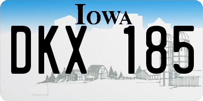 IA license plate DKX185