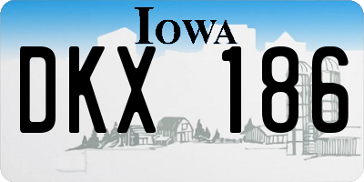 IA license plate DKX186