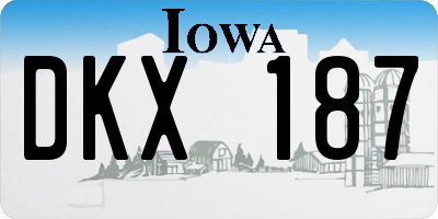 IA license plate DKX187