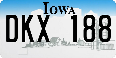 IA license plate DKX188