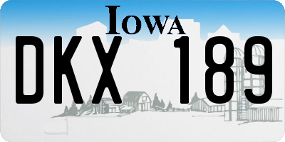 IA license plate DKX189