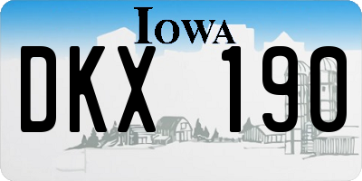 IA license plate DKX190