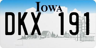 IA license plate DKX191