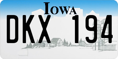 IA license plate DKX194