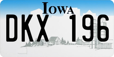 IA license plate DKX196
