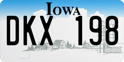 IA license plate DKX198