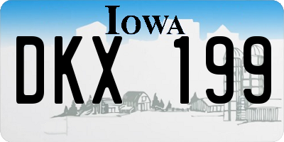 IA license plate DKX199
