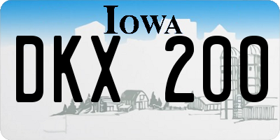 IA license plate DKX200