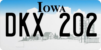 IA license plate DKX202