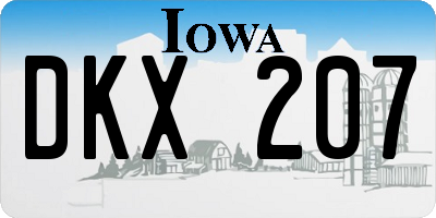 IA license plate DKX207