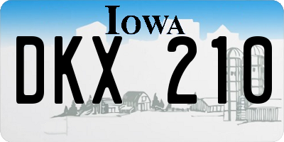 IA license plate DKX210