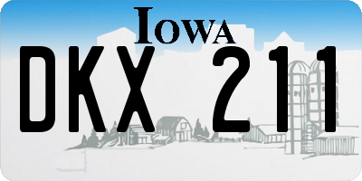IA license plate DKX211