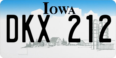 IA license plate DKX212