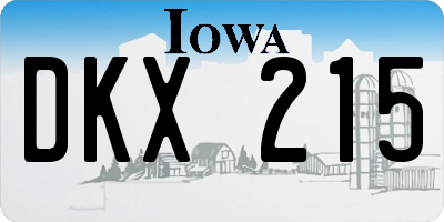 IA license plate DKX215