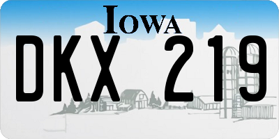 IA license plate DKX219