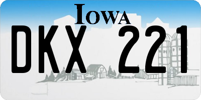 IA license plate DKX221