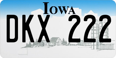 IA license plate DKX222