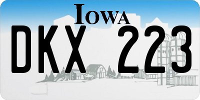 IA license plate DKX223
