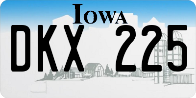 IA license plate DKX225