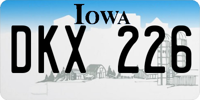 IA license plate DKX226