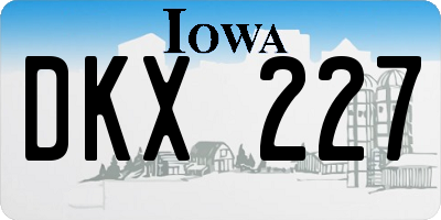 IA license plate DKX227