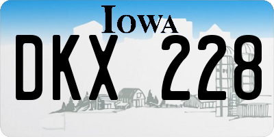 IA license plate DKX228