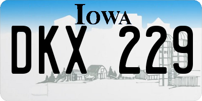 IA license plate DKX229