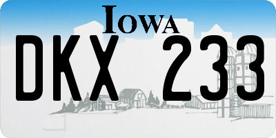 IA license plate DKX233