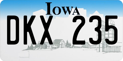 IA license plate DKX235