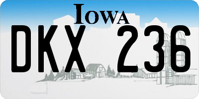 IA license plate DKX236