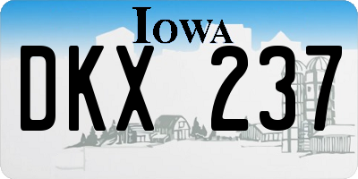 IA license plate DKX237